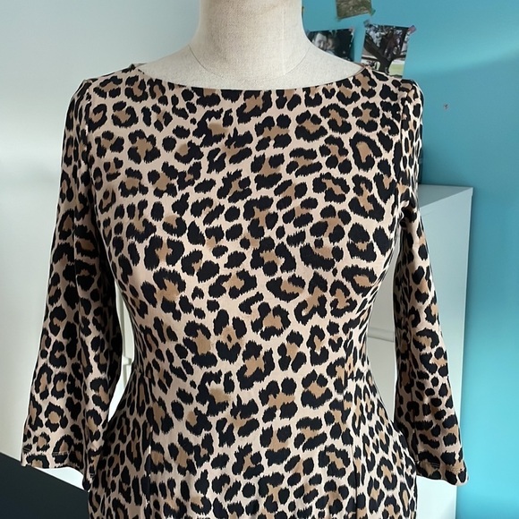 Kate Spade 3/4" Sleeve Leopard Print Ponte Dress! - Picture 12 of 16